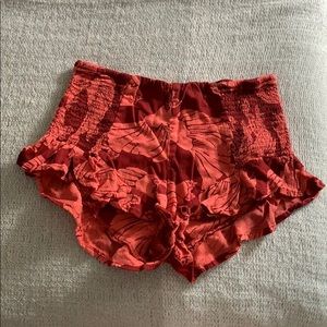 Free People Merpati Floral Ruffle Shorts